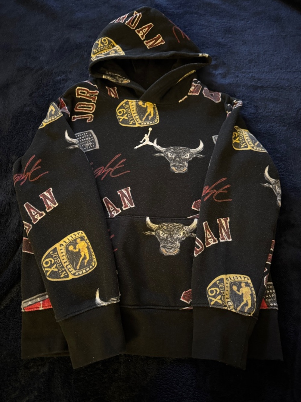 Jordan Black All-Over Graphic Pullover Hoodie